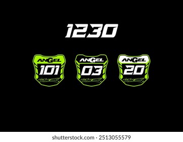 set of motorcycle number rider , vector illustration,template.