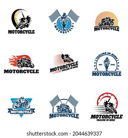 Set of Motorcycle Sport Logo Template Design Vector