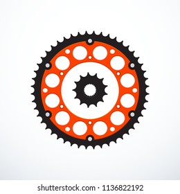 Set of motorcycle sprockets. Vector illustration