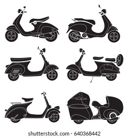 Set of motorcycle vector design flat icon