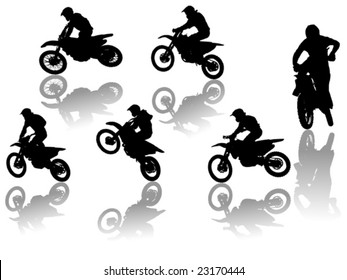 set of motorcyclists