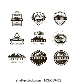 Set Mountain and Adventure Explore Logo