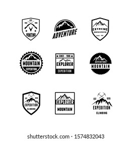 Set of Mountain and Adventure Explorer Logos