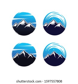 Set Of Mountain Adventure Logo Design Template