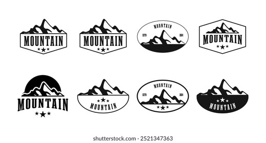 Set of mountain badge logo design vector template illustration idea