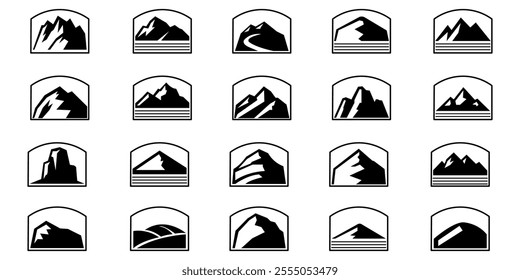 set of mountain badge vector design
