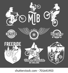 Set of mountain bike badges