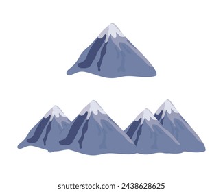Set of mountain clip arts landscape vector illustration