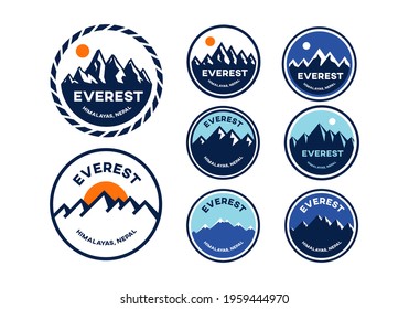 set of mountain everest badge vector