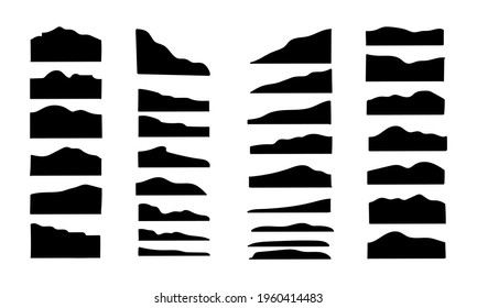 Set of mountain hand drawn illustrations for wall decoration, postcard or brochure cover design. Hand draw vector design elements. Vector EPS10.