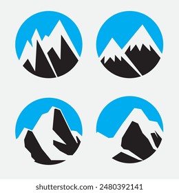 set of mountain icon good for logo, branding and community design
