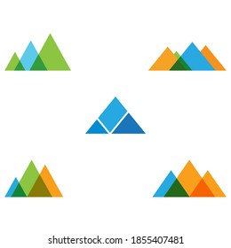 Set Mountain icon Logo Template Vector illustration design