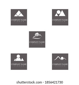 Set Mountain icon Logo Template Vector illustration design