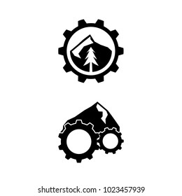 A set of mountain icons