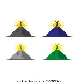 A set of mountain icons