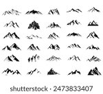 
Set Mountain icons, Collection different types of Mountains. Black vector arrows fully editable vector file