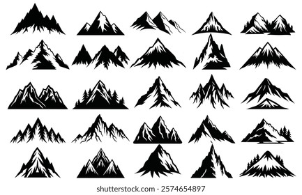 Set of Mountain icons . Vector Illustration