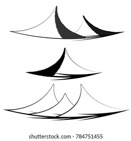 set of mountain illustration design logo icon sign label isolated background
