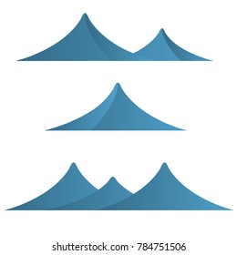 set of mountain illustration design logo icon sign label isolated background