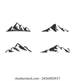 Set of mountain illustration design vector