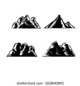 Set of mountain illustration for logo and badge element