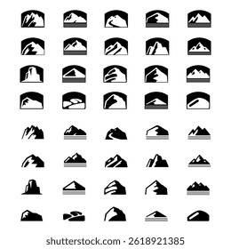 Set of Mountain illustration Themed Badges and Emblems