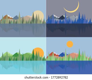 paisaje montañoso con árboles