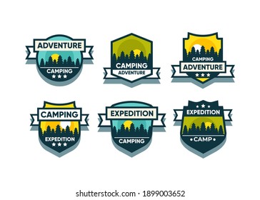 Set the mountain logo and badges. A versatile logo for your business. Vector illustration on a white background