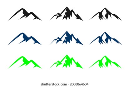 Set of mountain logo design. 