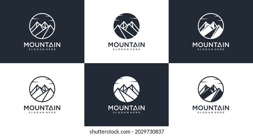 Set Kollektion mit Logo-Design-Kollektion mit modernster Linie Art-Stil Premium Vektor