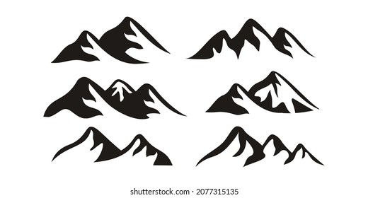 Set of mountain logo design templates. Premium Vector
