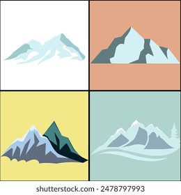 A set of mountain logo or icon