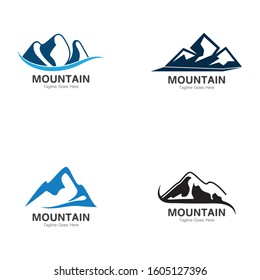 Set of Mountain logo template, outdoor design vector illustration