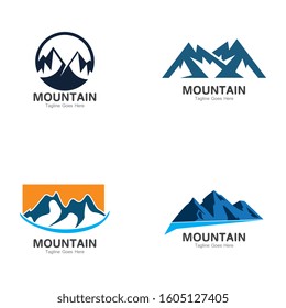 Set of Mountain logo template, outdoor design vector illustration