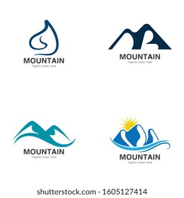 Set of Mountain logo template, outdoor design vector illustration