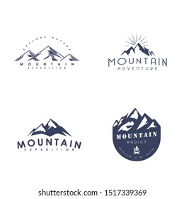set of mountain logo in vector