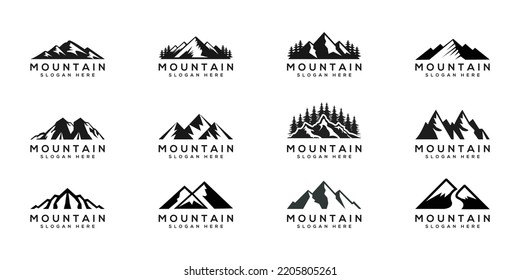 set of mountain logo vector design template