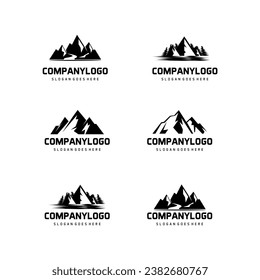 Set mit Berglogo, Vektorsymbol