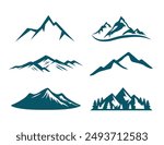 Set of Mountain logo vector. Mountain outdoor silhouette abstract background icon design