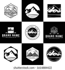 set Mountain logo vector template