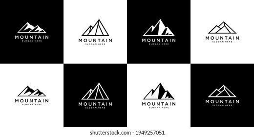 set of mountain logo vector template