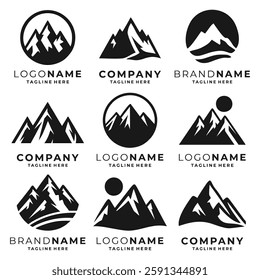 Set of mountain logo vector template