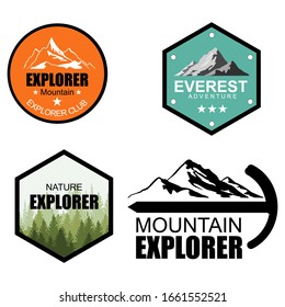 Coloque el logotipo de la montaña con un fondo blanco. Un logotipo versátil para su negocio. Ilustración del vector