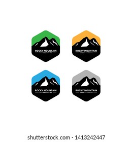 Set of mountain and outdoor adventures logo  mountain labels and design elements