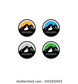 Set of mountain and outdoor adventures logo  mountain labels and design elements