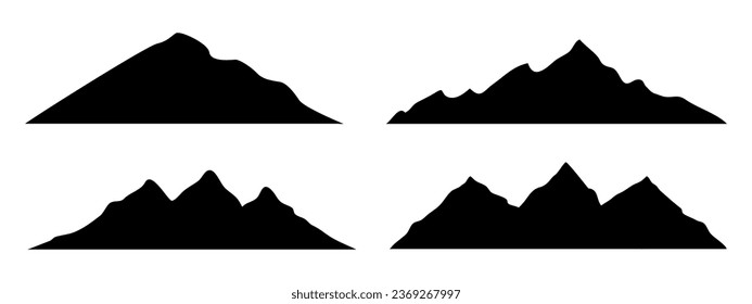 Set mountain ridge continuous with many peaks - stock vector