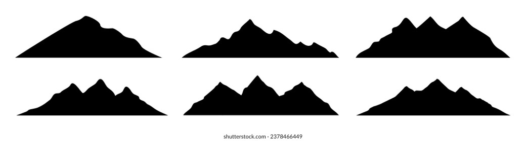 Set mountain ridge continuous with many peaks - vector