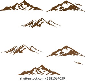 Set mountain ridge with many peaks - stock vector.eps