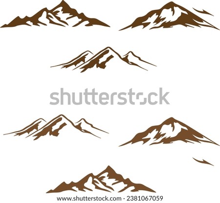 Set mountain ridge with many peaks - stock vector.eps