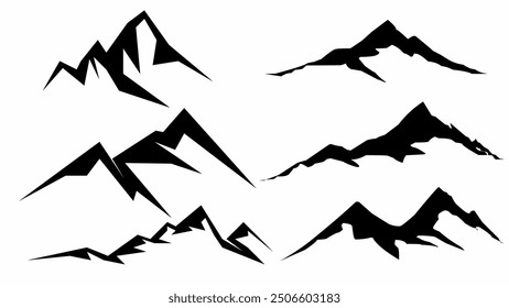 Conjunto de Ilustración vectorial de silueta de montaña